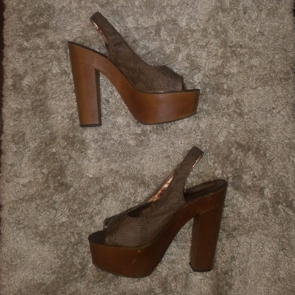 Charlotte Russe size 8 Brown Platform Heels